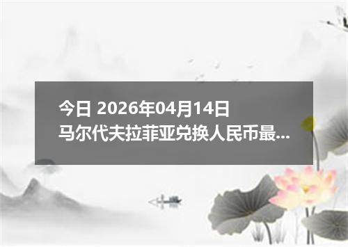 今日 2026年04月14日 马尔代夫拉菲亚兑换人民币最新汇率行情