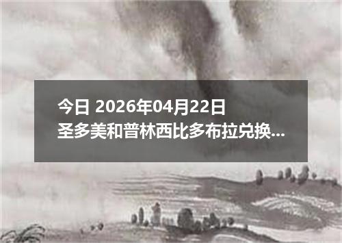 今日 2026年04月22日 圣多美和普林西比多布拉兑换人民币最新汇率行情